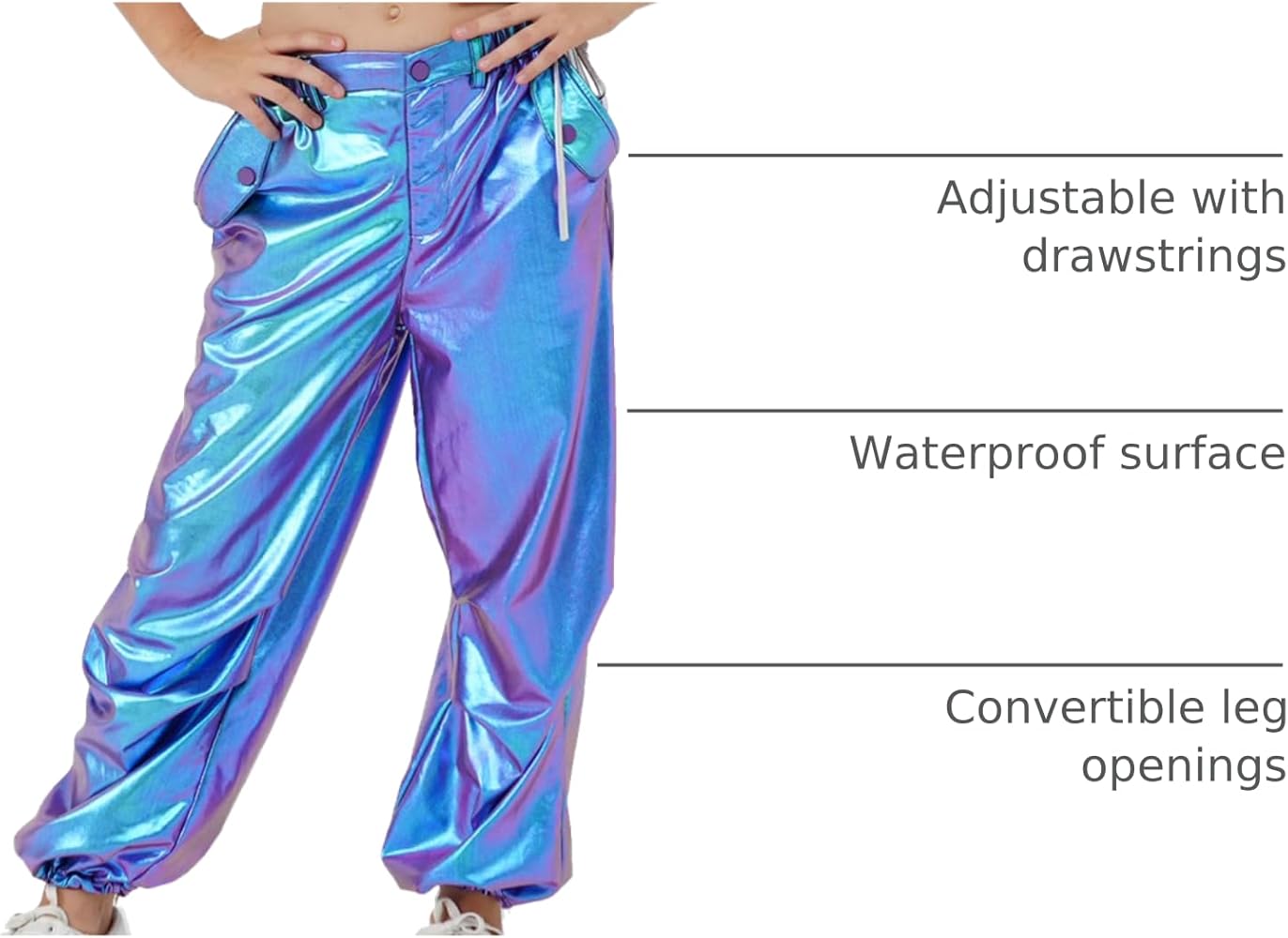 Amazon.com: LOLANTA Girls' Metallic Jogger Pants Reflective